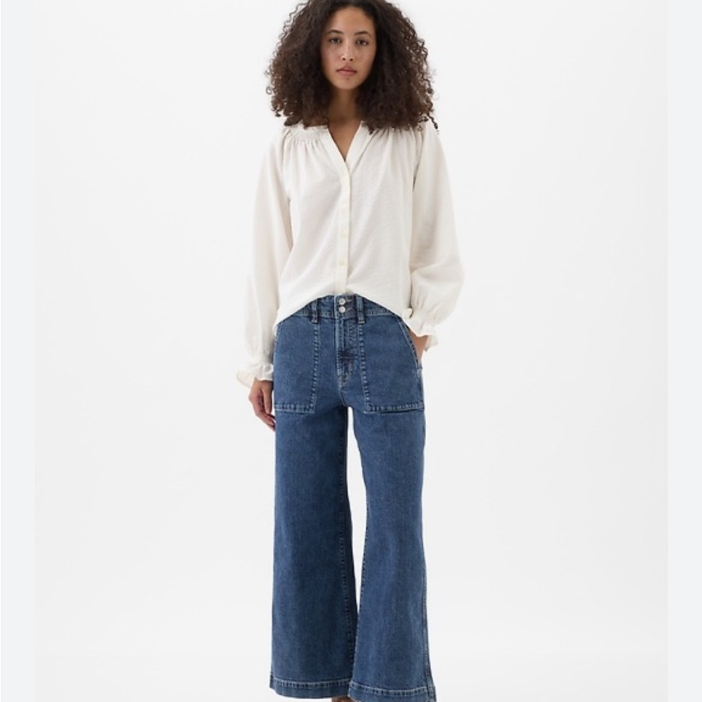 GAP High Rise Wide-Leg Crop Jeans! Size 26